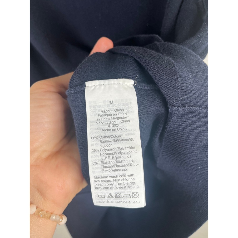 J.Crew Cotton Jackie Shell Sleeveless Sweater Knit Top Navy Blue Medium - Picture 5 of 7